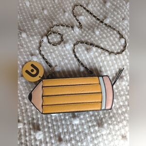 Yellow Pencil-Shaped Crossbody Bag